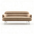 Sofa tapicerowana w kolorze brązowym do salonu z tkaniny - 150 x 80 x 75cm