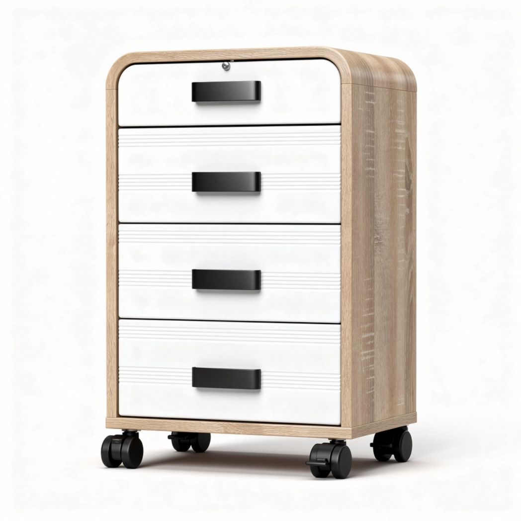 Stolik mobilny z czterema szufladami do biura z płyty MDF - 45 x 40 x 80cm